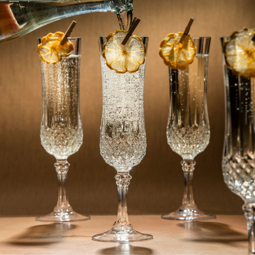 Group of flute cocktails made by Underground Spirits