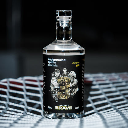 Canberra BRAVE Gin bottle Australian gin featuring Ice Wine crafted in partnership with Canberra’s ice hockey team by Underground Spirits