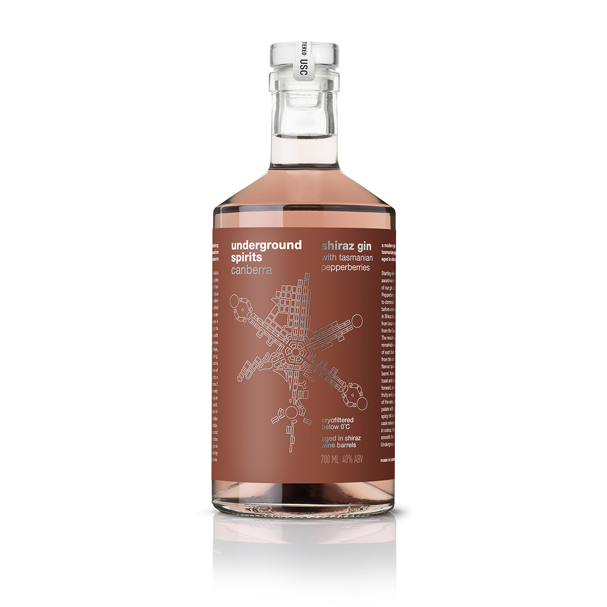 Shiraz Gin with Tasmanian Pepperberries