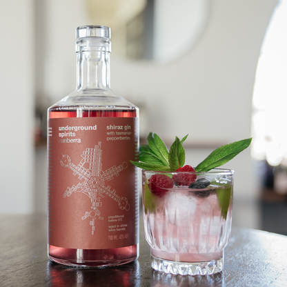 Shiraz Gin with Tasmanian Pepperberries